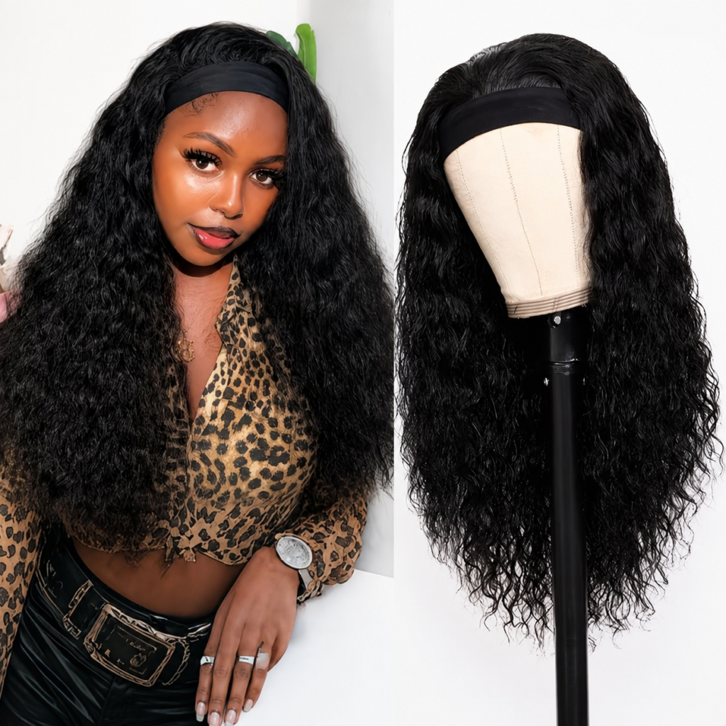 Kinky Curly Hairband Wig